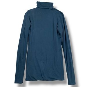 Peruvian Connection Extreme Turtleneck Top Womens‎ XS Blue Pima T Neck Shirt